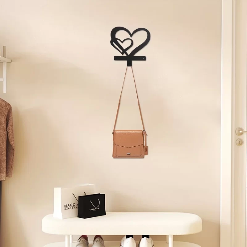 1pc Multi-Purpose Hooks Creative Heart Wall Mounted - Ideal for Organizing Keys, Clothes, Towels，Coat rack Iron Art, Coat Hanger - Image 2