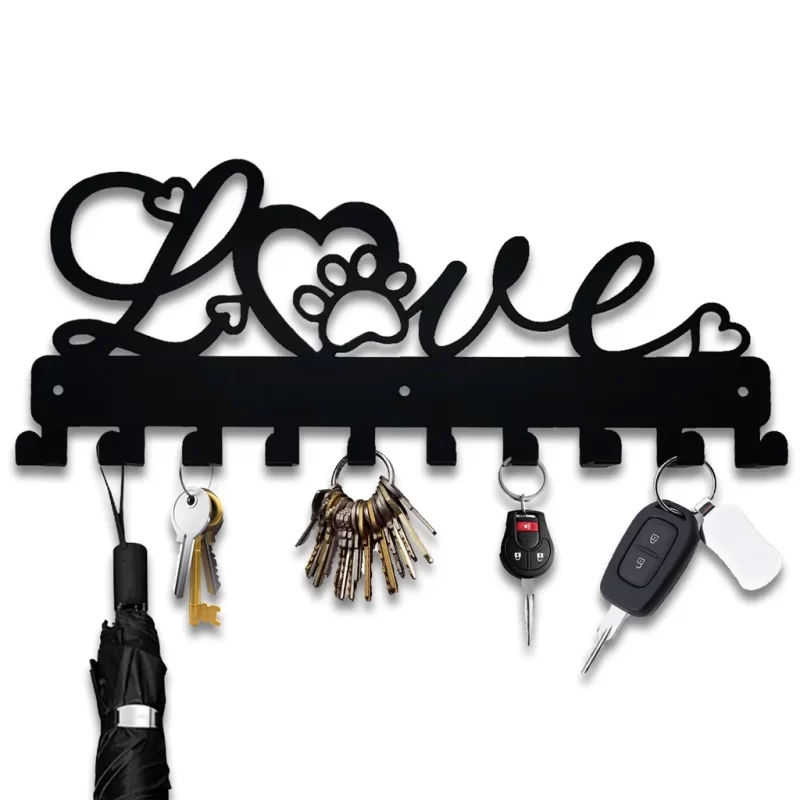 1pc Iron Crafts, Love Design Wall Hook, Metal Art Wall Hook, Key Holder, Coat Hooks, Towel Hook, Wall Decor Wall-mounted