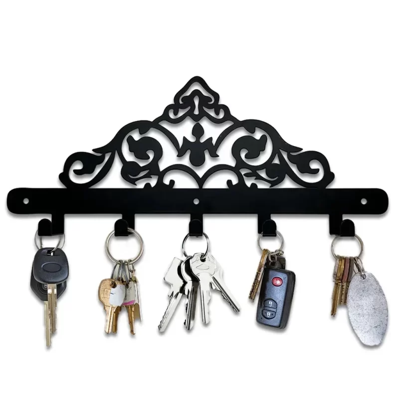 1pc Metal Wall Mounted Rack Hook, Wall Hanging Key Hanger, Household Coat Rack, Decorative Wall Rack, for Kitchen Bathroom