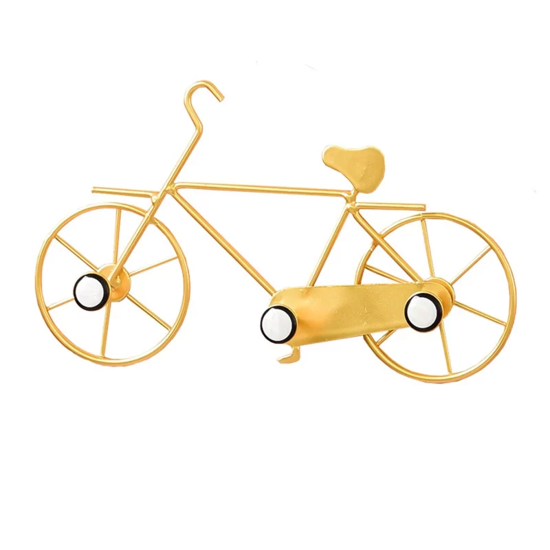 Creative Bicycle-Themed Wall Hooks for Keys, Coats, and Home Decor - Rustic Industrial Coat Hooks with Hanging Design for Entryway or Garage Organization,Gold