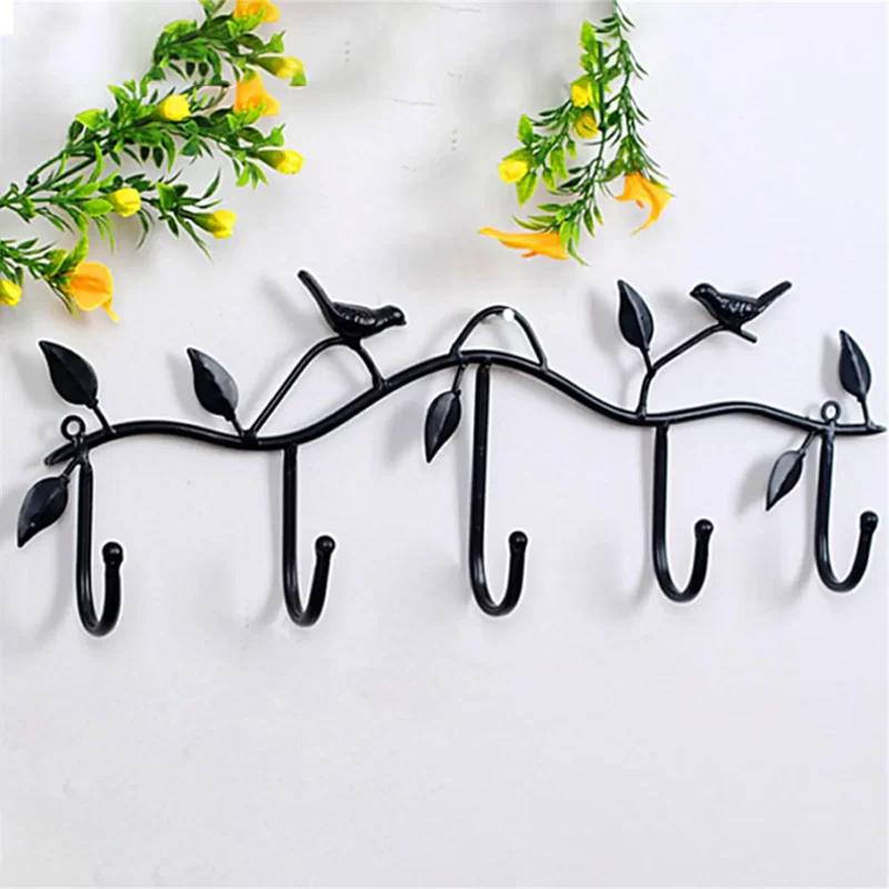 Coat Hanger Wall Mount 5 Hooks for Hanging Hook Rack Hook Rail Coat Hanger Wall Mount for Jacket Clothes Hats Towel