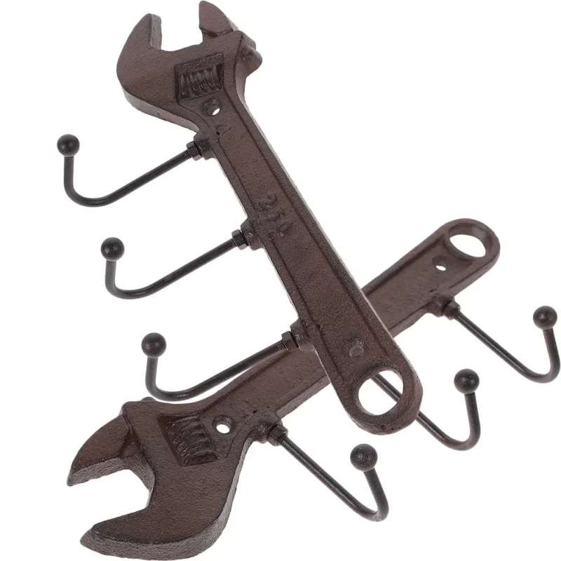 2 Pcs Closet Metal Hook Coat Hanger Industrial Style Key Rack