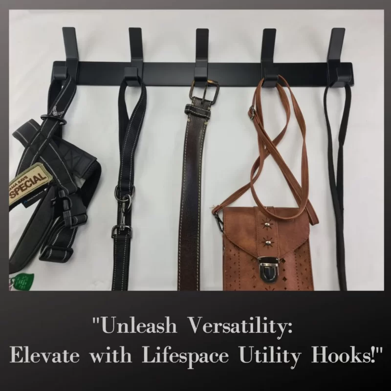 24in Rustic Industrial Bespoke Utility Hook - 5 hooks - Image 2